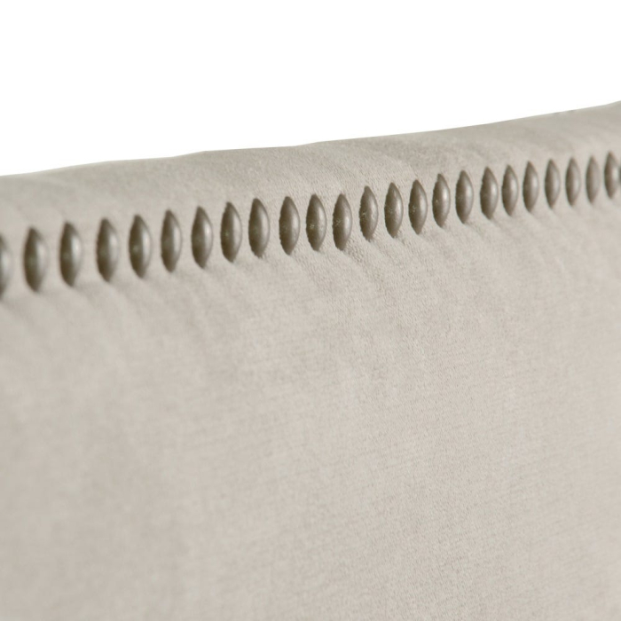 Tăblie pat tapițată bej gri weave cu margini decorative [4]