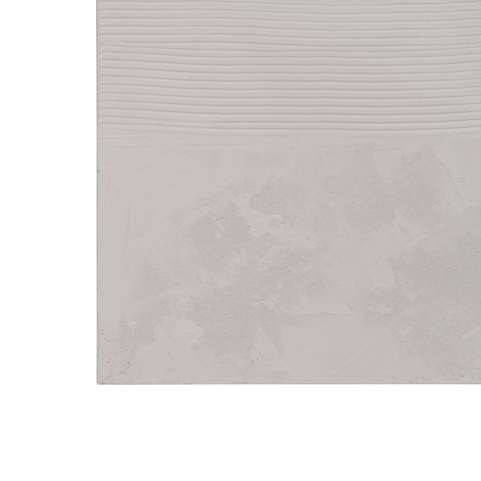 Tablou abstract vertical alb pictat manual, cercuri în relief [4]