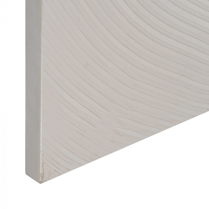 Tablou abstract vertical alb pictat manual, linii curbe fluide [5]