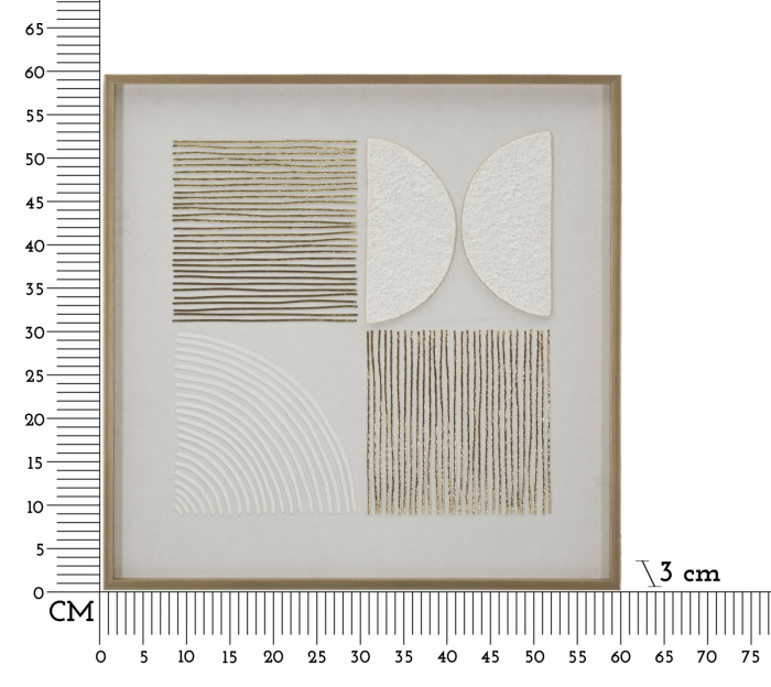 Tablou grafic alb auriu 60x60 cm – texturi moderne cu design simetric [6]