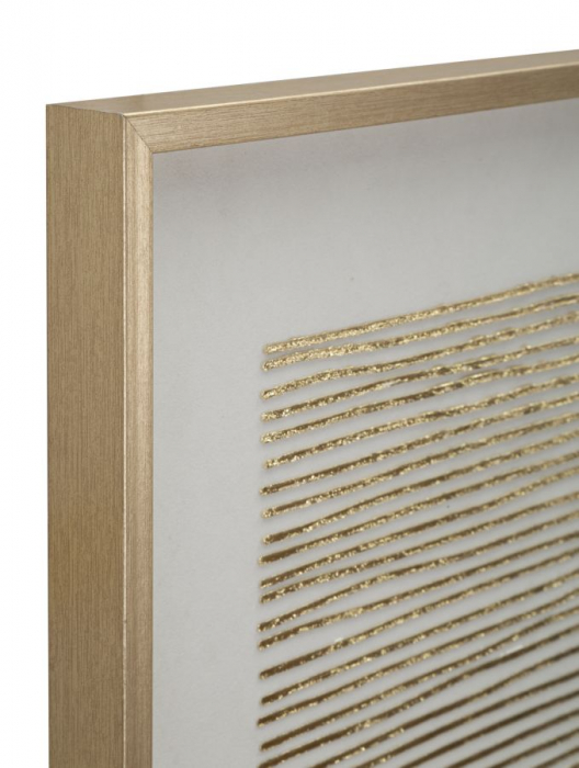Tablou grafic alb auriu 60x60 cm – texturi moderne cu design simetric [2]