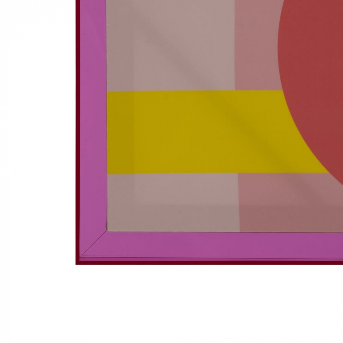 Tablou geometric galben-orange-roz cu ramă acrilică roz – vertical 80x120 cm [3]