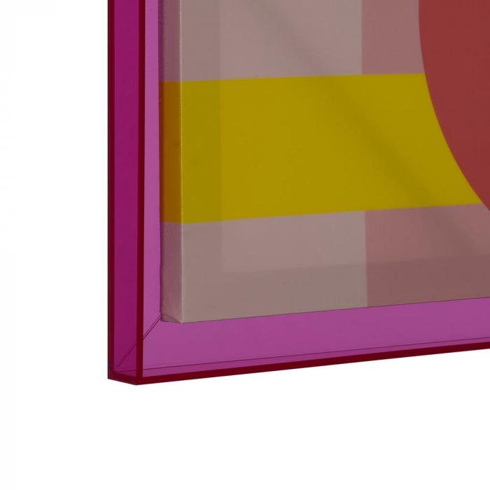 Tablou geometric galben-orange-roz cu ramă acrilică roz – vertical 80x120 cm [4]