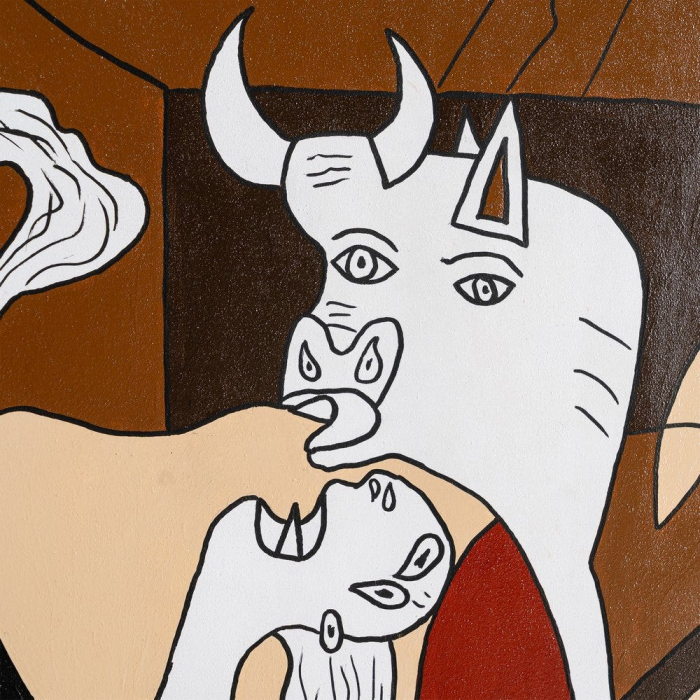 Tablou abstract panoramic pictat manual pentru HoReCa [5]