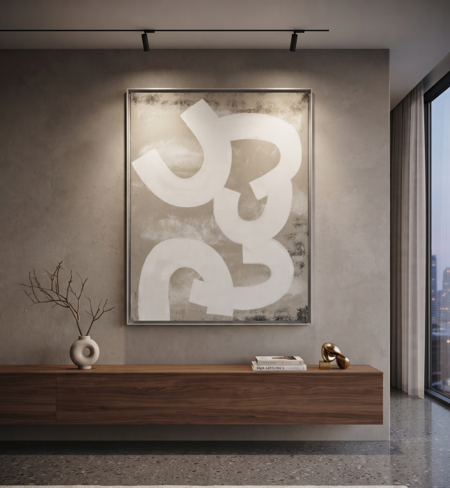 Tablou abstract pictat manual pentru interioare expresive|Tablouri mari decorative pentru living [2]