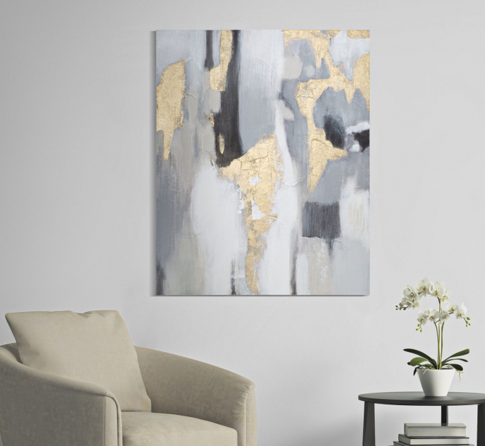 Tablou Abstract pictura pe panza Gray, gri auriu [2]