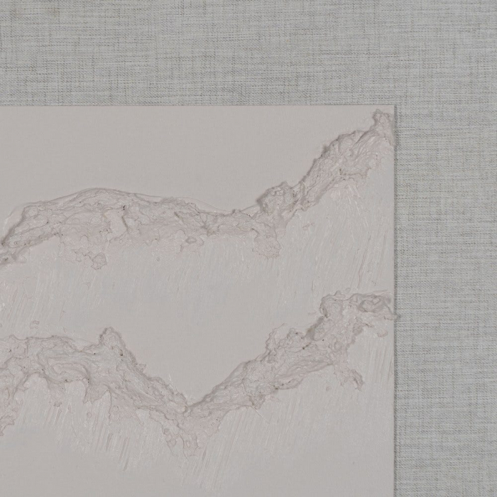 Tablou triptic pictat manual, orizontal gri bej rose auriu [2]