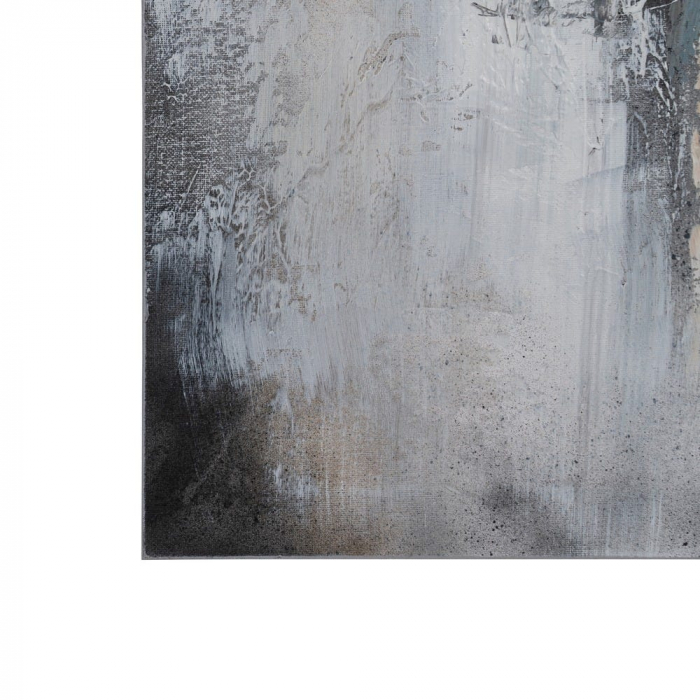 Tablou abstract vertical pictat manual, gri alb bej textură [3]