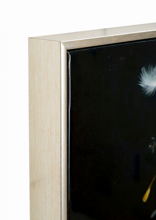 Tablou balerină etereală păpădii 72x102 cm – artă dreamlike în contrast alb-bleumarin [6]