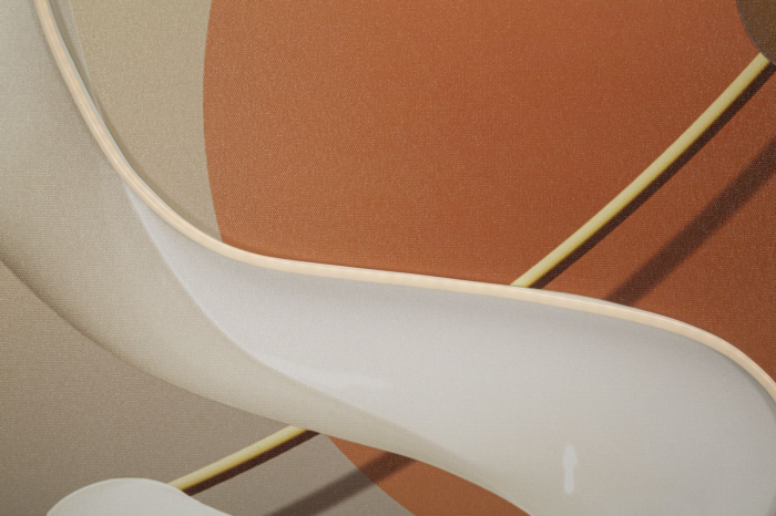 Tablou Canvas cu LED si rama abstract modern cu forme dinamice decor vertical [2]