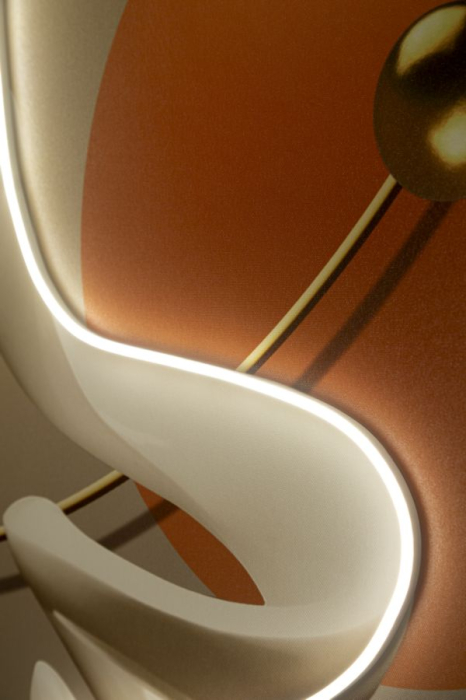 Tablou Canvas cu LED si rama abstract modern cu forme dinamice decor vertical [6]