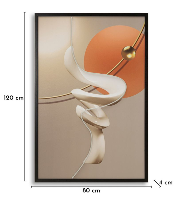 Tablou Canvas cu LED si rama abstract modern cu forme dinamice decor vertical [9]