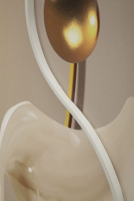 Tablou Canvas cu LED si rama abstract modern cu forme fluide decor vertical [6]