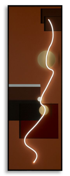 Tablou Canvas cu LED si rama abstract modern geometric decor panoramic [5]