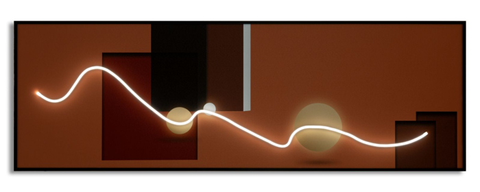 Tablou Canvas cu LED si rama abstract modern geometric decor panoramic [6]