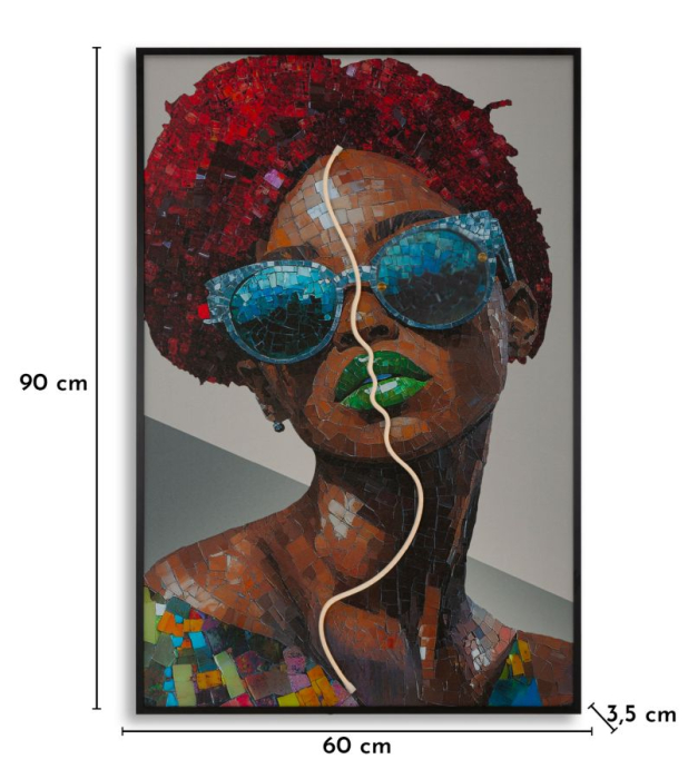 Tablou Canvas cu LED si rama portret artistic 3D acrilic decor modern [9]