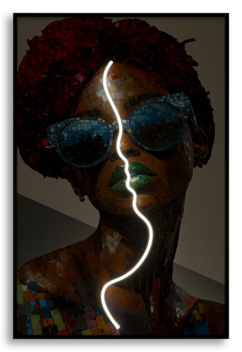 Tablou Canvas cu LED si rama portret artistic 3D acrilic decor modern [5]