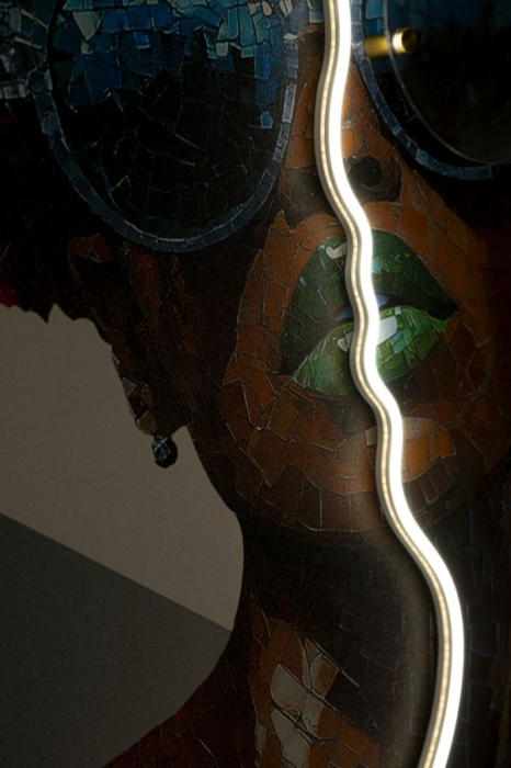 Tablou Canvas cu LED si rama portret artistic 3D acrilic decor modern [6]