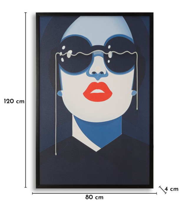 Tablou Canvas cu LED si rama portret pop art urban decor vertical [9]