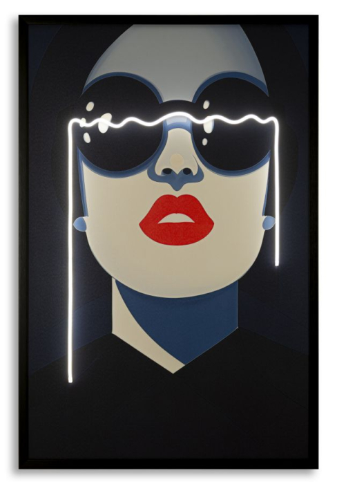 Tablou Canvas cu LED si rama portret pop art urban decor vertical [5]