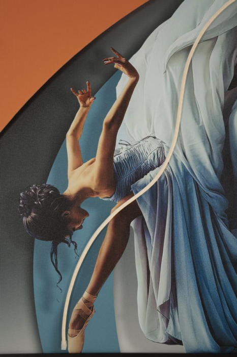 Tablou Canvas cu LED si rama compozitie artistica cu balerina 3D acrilic decor vertical [7]