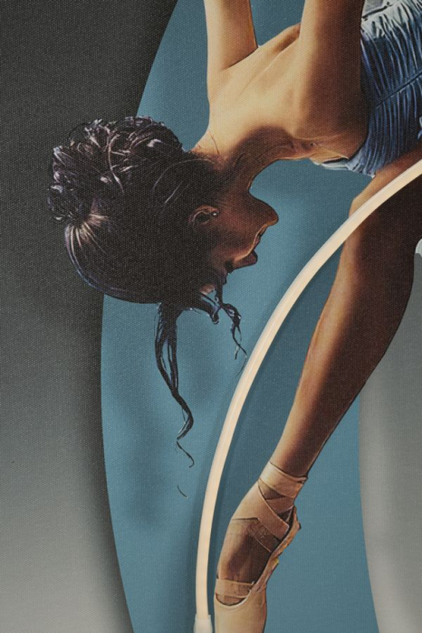 Tablou Canvas cu LED si rama compozitie artistica cu balerina 3D acrilic decor vertical [6]