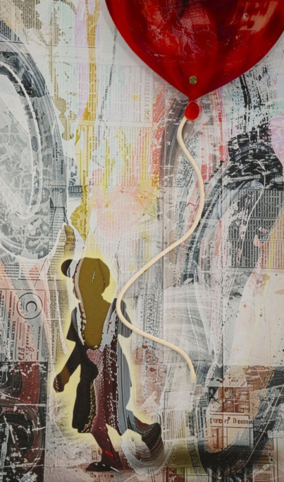 Tablou Canvas cu LED si rama compozitie romantica cu inima rosie 3D acrilic decor vertical [4]