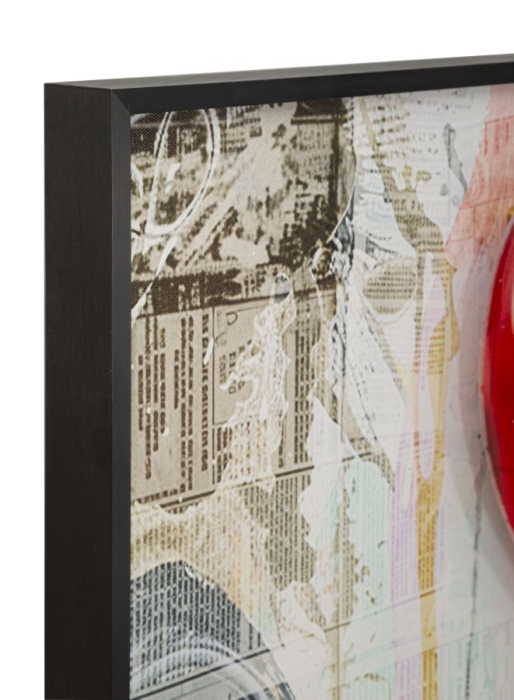 Tablou Canvas cu LED si rama compozitie romantica cu inima rosie 3D acrilic decor vertical [2]