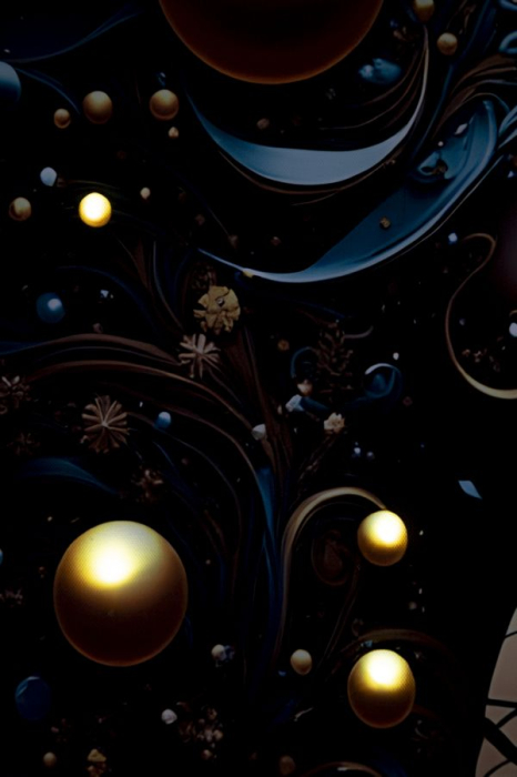 Tablou Canvas cu LED si rama din lemn portret feminin cosmic cu accente aurii decor modern [6]