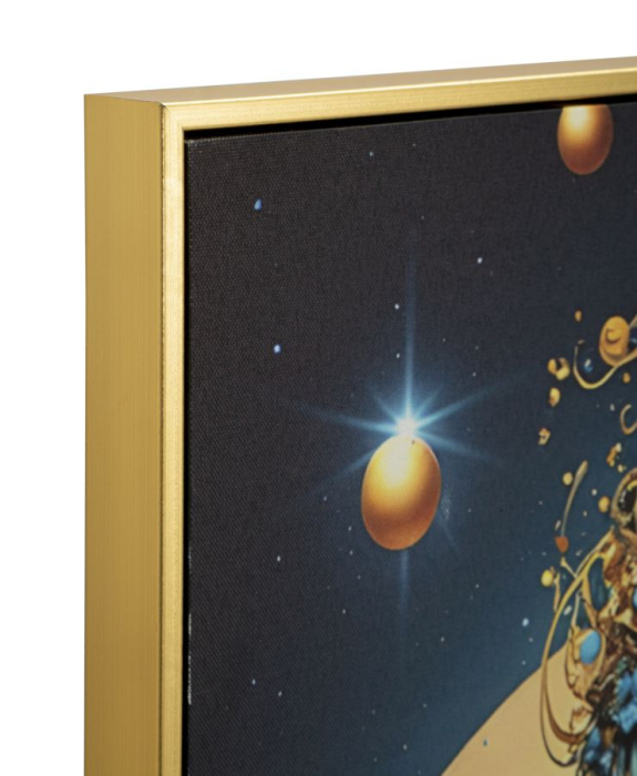 Tablou Canvas cu LED si rama din lemn portret feminin cosmic elegant decor modern [2]