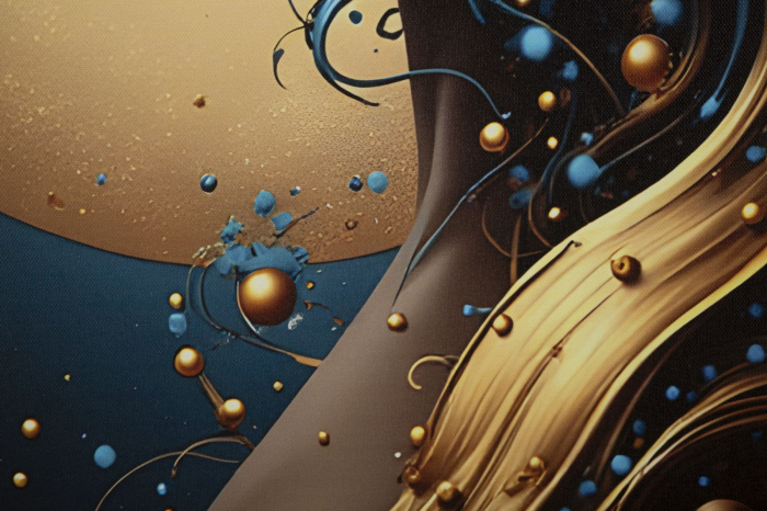 Tablou Canvas cu LED si rama din lemn portret feminin cosmic elegant decor modern [4]