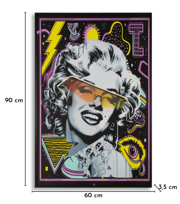 Tablou Canvas cu LED si rama portret pop art iconic 3D acrilic decor modern [9]