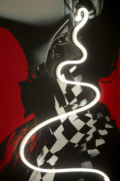 Tablou Canvas cu LED si rama portret urban modern 3D acrilic decor vertical [7]