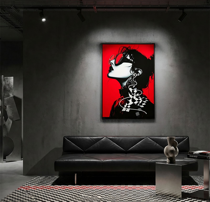 Tablou Canvas cu LED si rama portret urban modern 3D acrilic decor vertical [3]