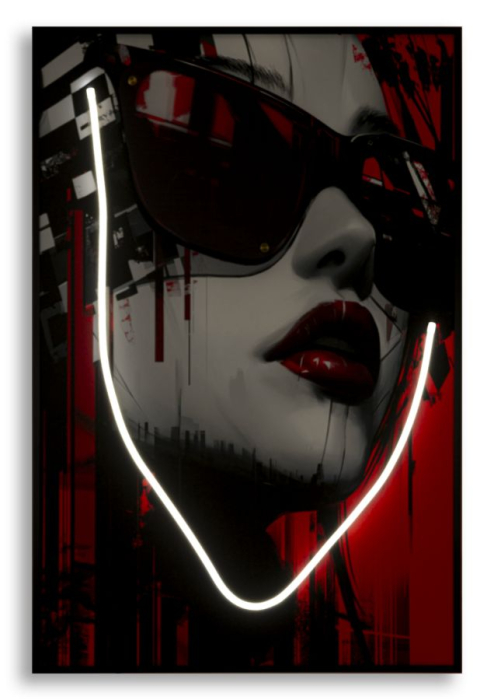 Tablou Canvas cu LED si rama portret urban modern 3D acrilic decor vertical [4]