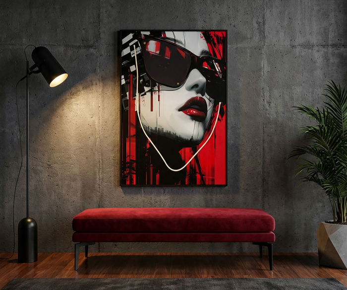 Tablou Canvas cu LED si rama portret urban modern 3D acrilic decor vertical [7]