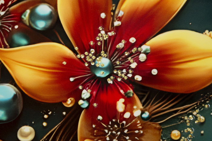 Tablou Canvas cu rama din lemn fluture turcoaz cu accente aurii decor multicolor [5]