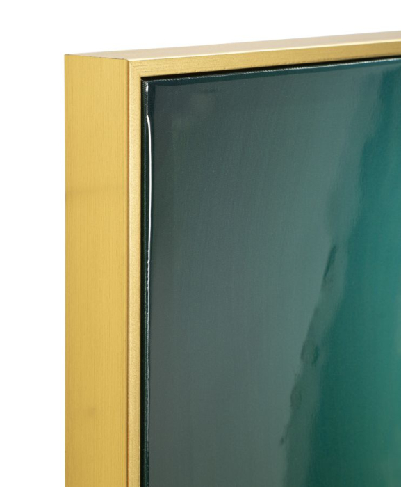 Tablou Canvas cu rama din lemn fluture turcoaz cu accente rosii si aurii decor multicolor [2]