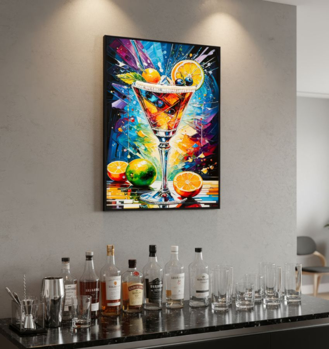 Tablou Canvas cu rama din lemn pentru restaurante baruri si spatii HoReCa Cocktail [6]