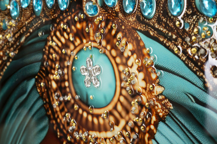 Tablou Canvas cu rama din lemn portret feminin bijuterii turcoaz [5]