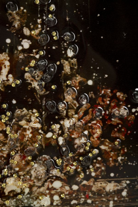 Tablou Canvas cu rama din lemn scena maternitate sub luna aurie decor multicolor [4]