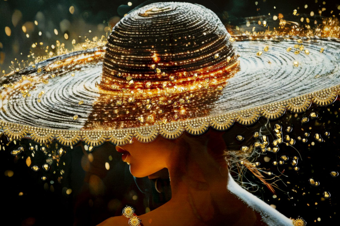 Tablou Canvas cu rama din lemn silueta feminina stralucitoare cu accente aurii [4]