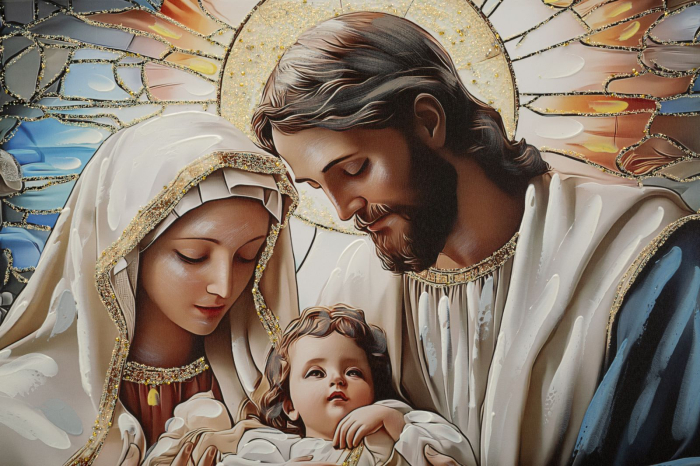 Tablou Canvas cu rama reprezentand Sfanta Familie Nativity [3]