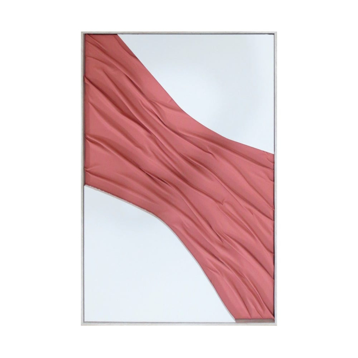 Tablou canvas cu relief drapat roz coral si alb [1]