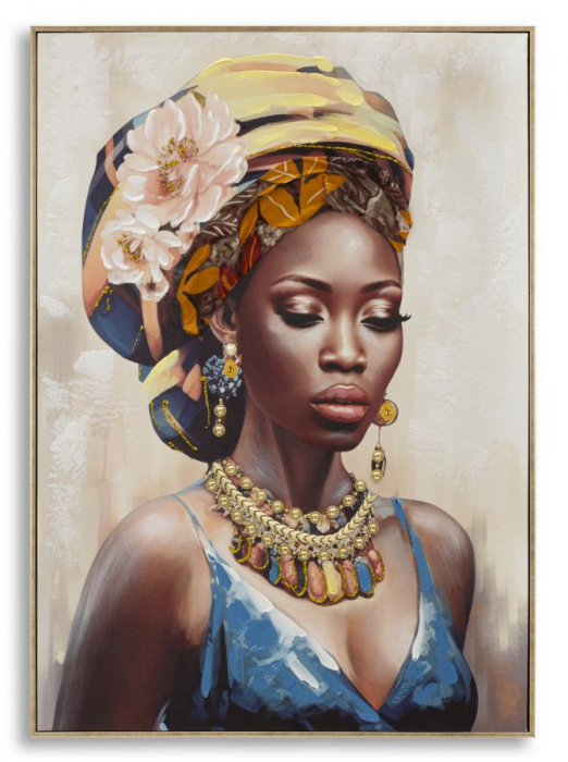 Portret African Elegant - Tablou pe Panza CreativDeco [1]