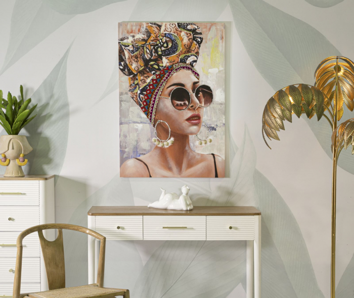 Pictura Canvas Portret Feminin cu Turban Colorat - CreativDeco [5]