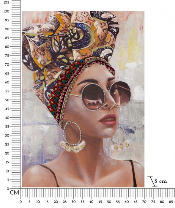 Pictura Canvas Portret Feminin cu Turban Colorat - CreativDeco [6]