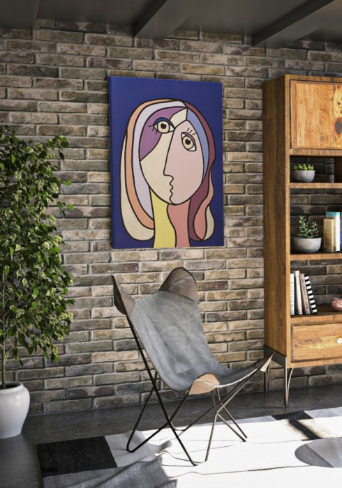 Tablou Canvas Portret Stilizat Feminin cu Culori Vibrante CreativDeco - Arta Moderna [5]