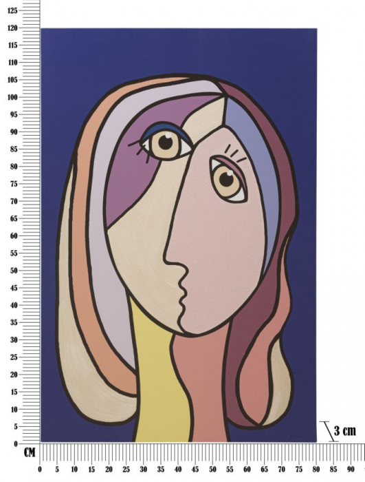 Tablou Canvas Portret Stilizat Feminin cu Culori Vibrante CreativDeco - Arta Moderna [6]