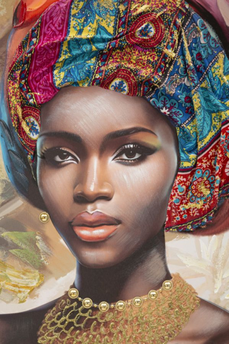 Tablou cu femeie africană și turban colorat - CreativDeco [3]